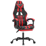 Gaming Chair with Footrest Black and Red Faux Leather - Low Angle