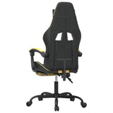 Gaming Chair with Footrest Black and Gold Faux Leather - 45-Degree Angle