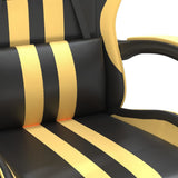 Gaming Chair with Footrest Black and Gold Faux Leather - Extra Image