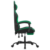 Gaming Chair with Footrest Black and Green Faux Leather - Top-Down View