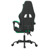Gaming Chair with Footrest Black and Green Faux Leather - 45-Degree Angle