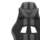 Gaming Chair with Footrest Black and Grey Faux Leather
