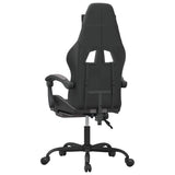 Gaming Chair with Footrest Black and Grey Faux Leather - 45-Degree Angle