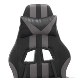 Gaming Chair with Footrest Black and Grey Faux Leather