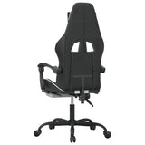 Gaming Chair with Footrest Black and White Faux Leather - 45-Degree Angle