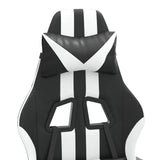 Gaming Chair with Footrest Black and White Faux Leather - Extra Image