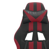 Gaming Chair with Footrest Black and Wine Red Faux Leather - Extra Image