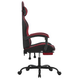 Gaming Chair with Footrest Black and Wine Red Faux Leather - Top-Down View