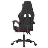 Gaming Chair with Footrest Black and Wine Red Faux Leather - 45-Degree Angle