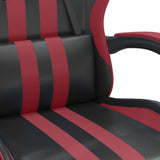 Gaming Chair with Footrest Black and Wine Red Faux Leather - Extra Image