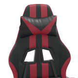Gaming Chair with Footrest Black and Wine Red Faux Leather - Extra Image