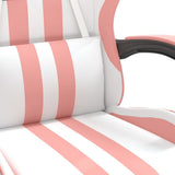 Gaming Chair with Footrest White and Pink Faux Leather - Extra Image