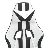 Gaming Chair with Footrest White and Black Faux Leather - Extra Image