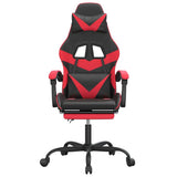 Gaming Chair with Footrest Black and Red Faux Leather