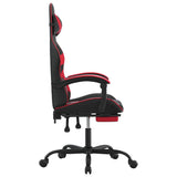 Gaming Chair with Footrest Black and Red Faux Leather - Top-Down View