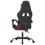 Gaming Chair with Footrest Black and Red Faux Leather - 45-Degree Angle