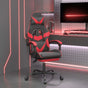 Gaming Chair with Footrest Black and Red Faux Leather