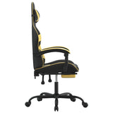 Gaming Chair with Footrest Black and Gold Faux Leather - Top-Down View