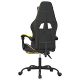 Gaming Chair with Footrest Black and Gold Faux Leather - 45-Degree Angle