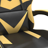 Gaming Chair with Footrest Black and Gold Faux Leather - Extra Image