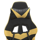 Gaming Chair with Footrest Black and Gold Faux Leather - Extra Image