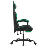 Gaming Chair with Footrest Black and Green Faux Leather - Top-Down View