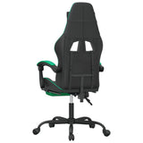 Gaming Chair with Footrest Black and Green Faux Leather - 45-Degree Angle