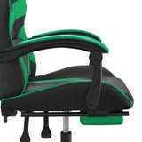 Gaming Chair with Footrest Black and Green Faux Leather - Extra Image