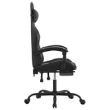 Gaming Chair with Footrest Black and Grey Faux Leather - Top-Down View