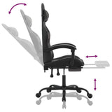 Gaming Chair with Footrest Black and Grey Faux Leather - Close-Up Angle