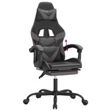 Gaming Chair with Footrest Black and Grey Faux Leather - Low Angle