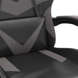 Gaming Chair with Footrest Black and Grey Faux Leather - Extra Image