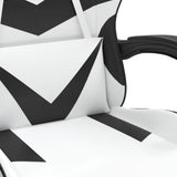 Gaming Chair with Footrest White and Black Faux Leather