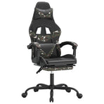 Gaming Chair with Footrest Black and Camouflage Faux Leather