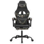 Gaming Chair with Footrest Black and Camouflage Faux Leather