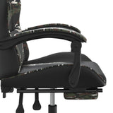 Gaming Chair with Footrest Black and Camouflage Faux Leather - Extra Image