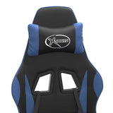 Gaming Chair with Footrest Black and Blue Faux Leather - Extra Image