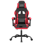 Gaming Chair with Footrest Black and Red Faux Leather