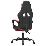 Gaming Chair with Footrest Black and Red Faux Leather - 45-Degree Angle