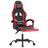 Gaming Chair with Footrest Black and Red Faux Leather
