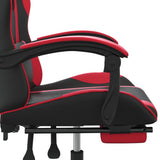 Gaming Chair with Footrest Black and Red Faux Leather