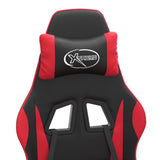 Gaming Chair with Footrest Black and Red Faux Leather