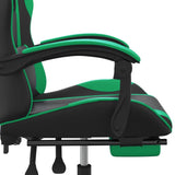 Gaming Chair with Footrest Black and Green Faux Leather - Extra Image