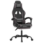 Gaming Chair with Footrest Black and Grey Faux Leather