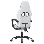 Gaming Chair with Footrest White and Black Faux Leather