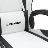 Gaming Chair with Footrest White and Black Faux Leather - Extra Image