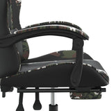 Gaming Chair with Footrest Black and Camouflage Faux Leather - Extra Image