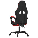 Gaming Chair with Footrest Black and Red Faux Leather - 45-Degree Angle