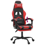 Gaming Chair with Footrest Black and Red Faux Leather - Low Angle