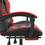 Gaming Chair with Footrest Black and Red Faux Leather